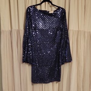 Altar'd State Midnight Blue Sequin Dress
